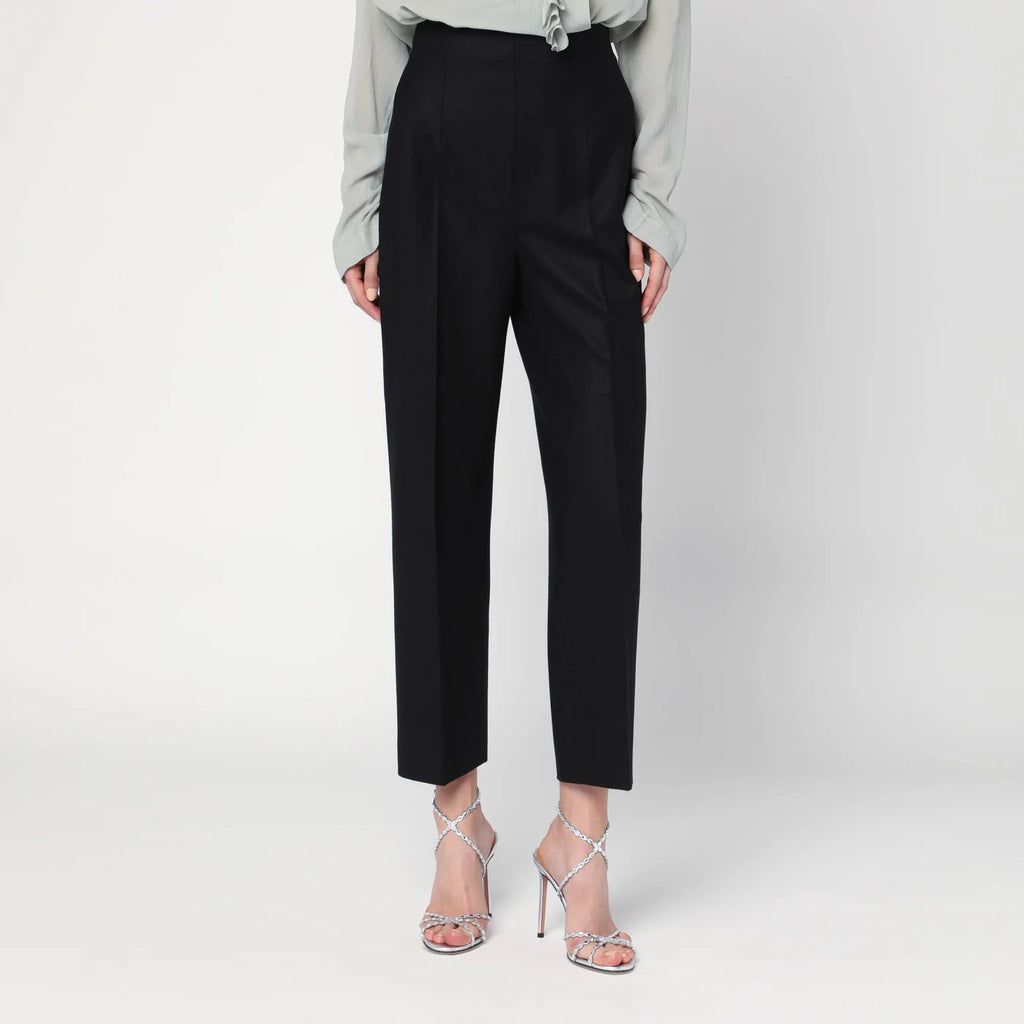 Alberta Ferretti Black wool-blend trousers