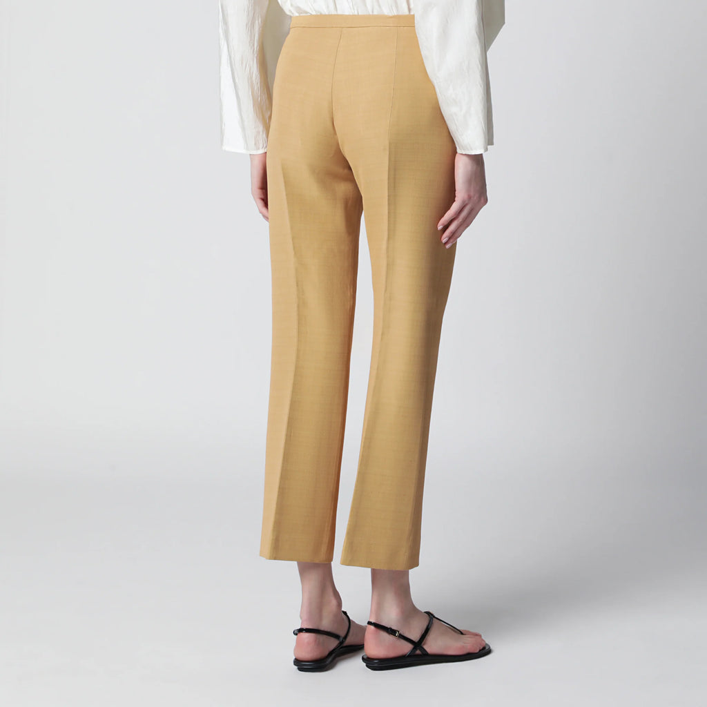 Alberta Ferretti Beige ankle-length trousers in viscose blend