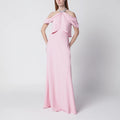 Alberta Ferretti Long pink off-shoulder dress