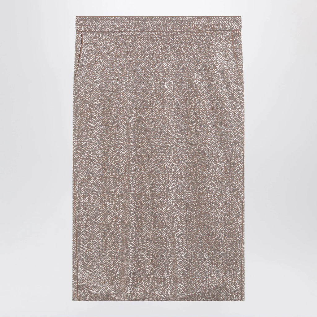 Giuseppe di Morabito Midi skirt with silver rhinestones