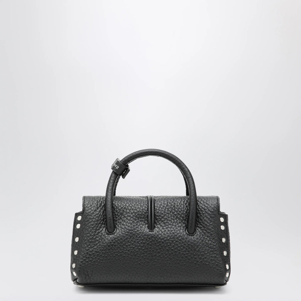 Zanellato Dotta Baby black grained leather bag