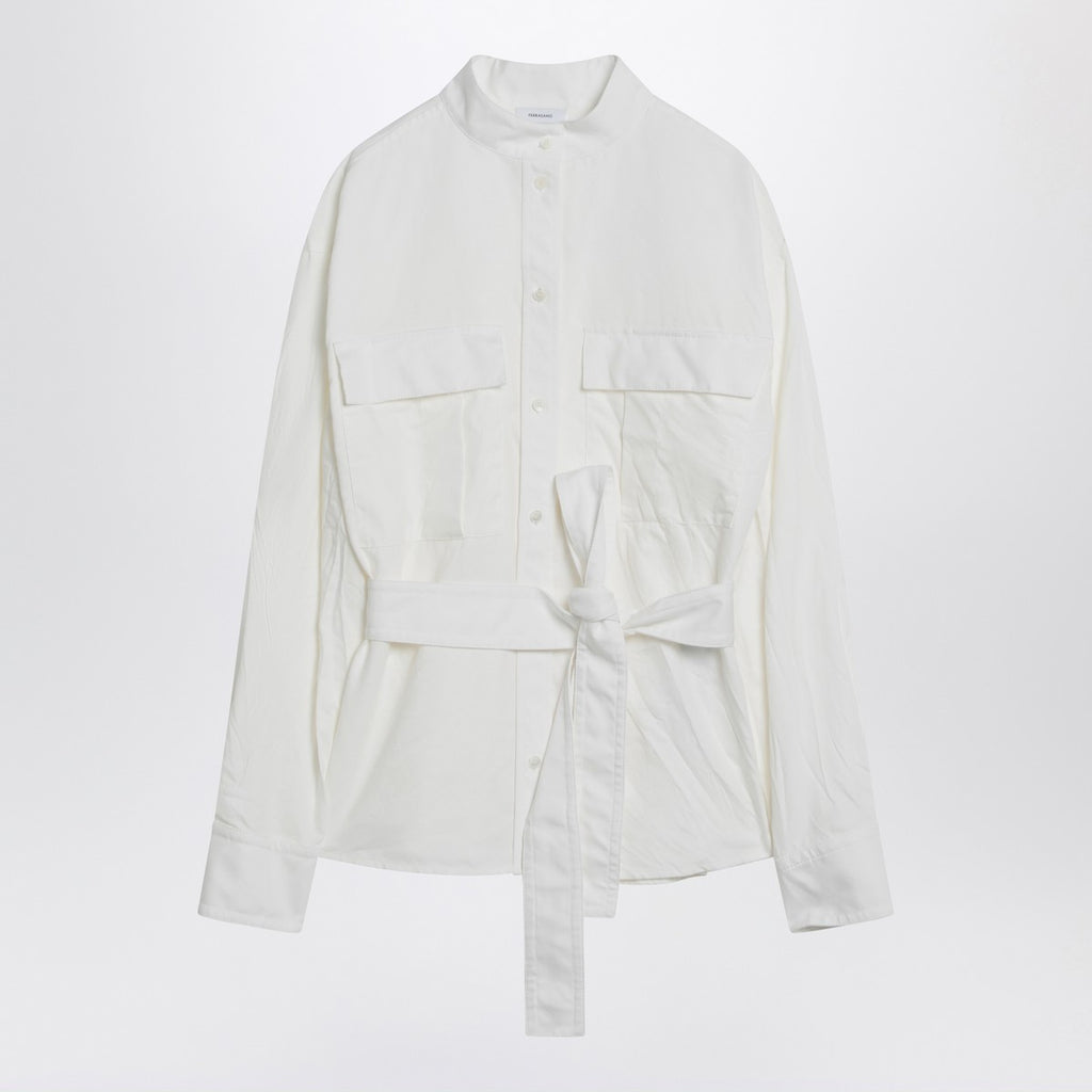 Ferragamo White belted shirt in cotton blend