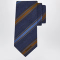 Ferragamo Medium Blue Regimental Jacquard Tie