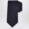 Ferragamo Navy Blue/Red Gancini Chevron Tie