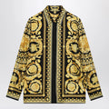 Versace Black and gold printed silk twill shirt