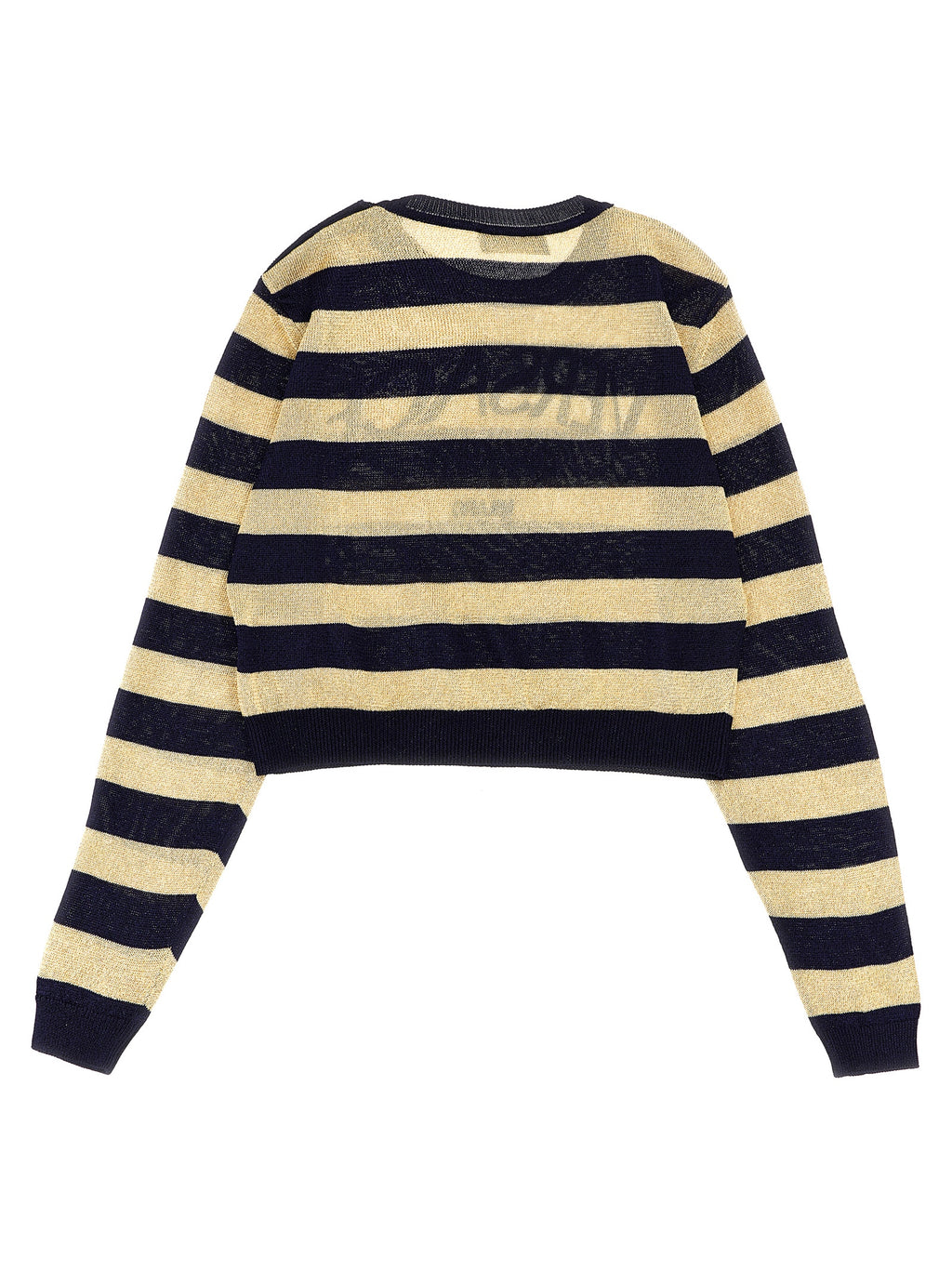 Versace Kids Lurex Striped Sweater With Logo Embroidery