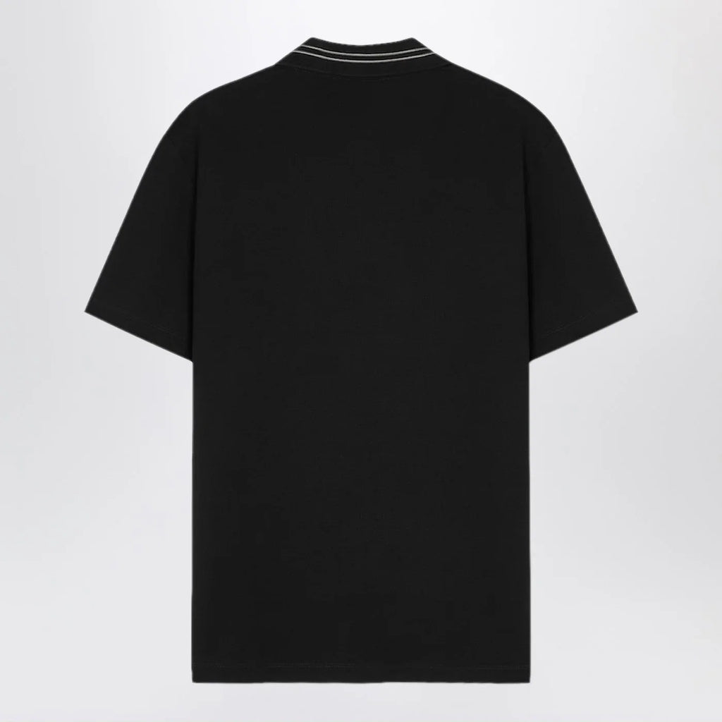 Versace Black polo shirt with Medusa embroidery