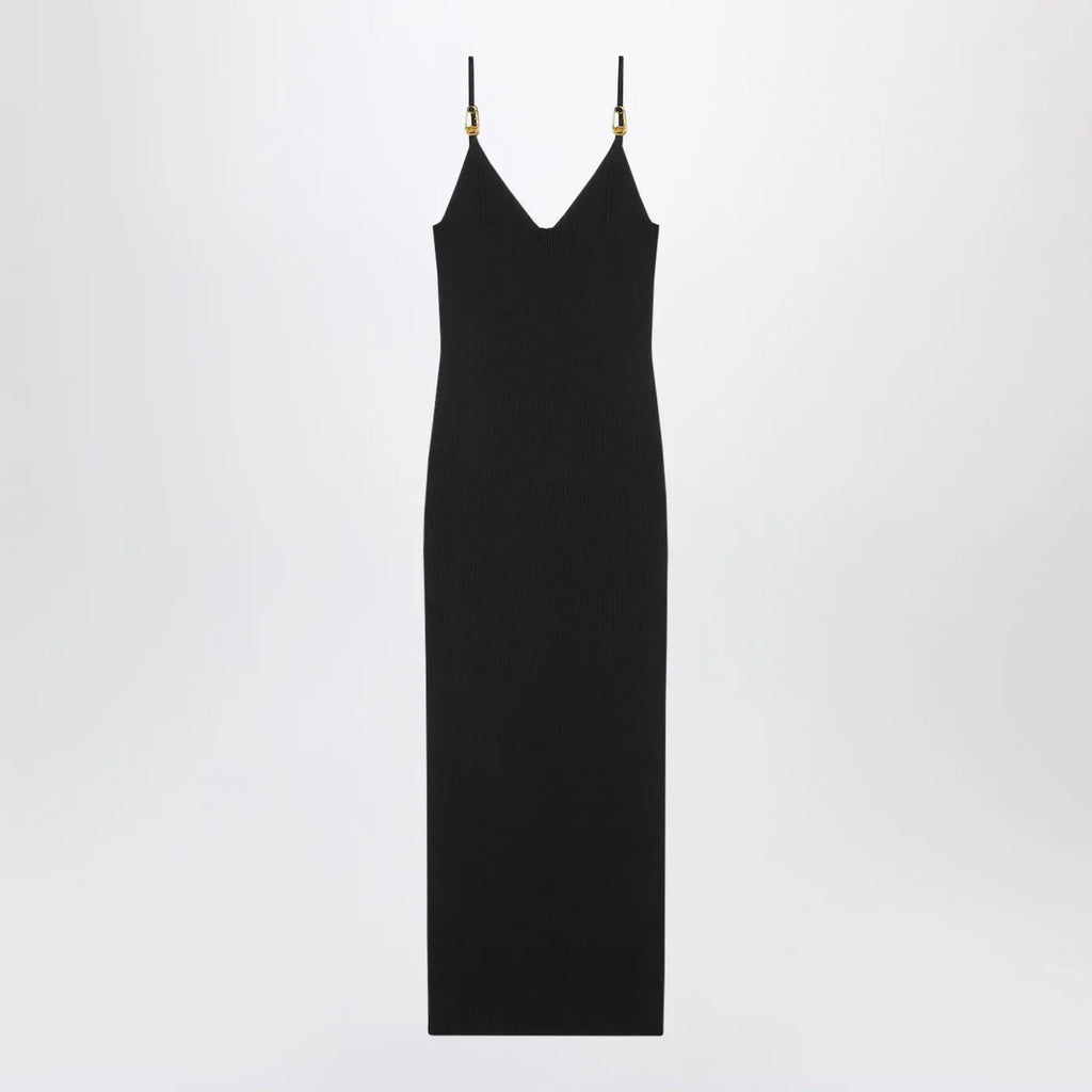 Versace Black knitted midi dress