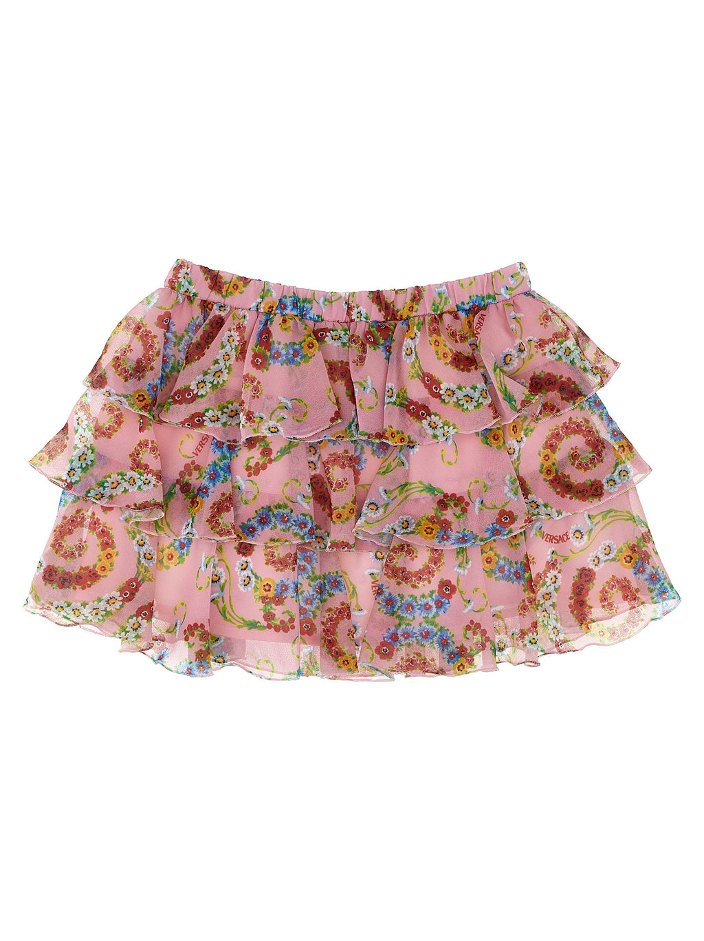 Versace Kids Geo Poly Barocco Flower Skirt