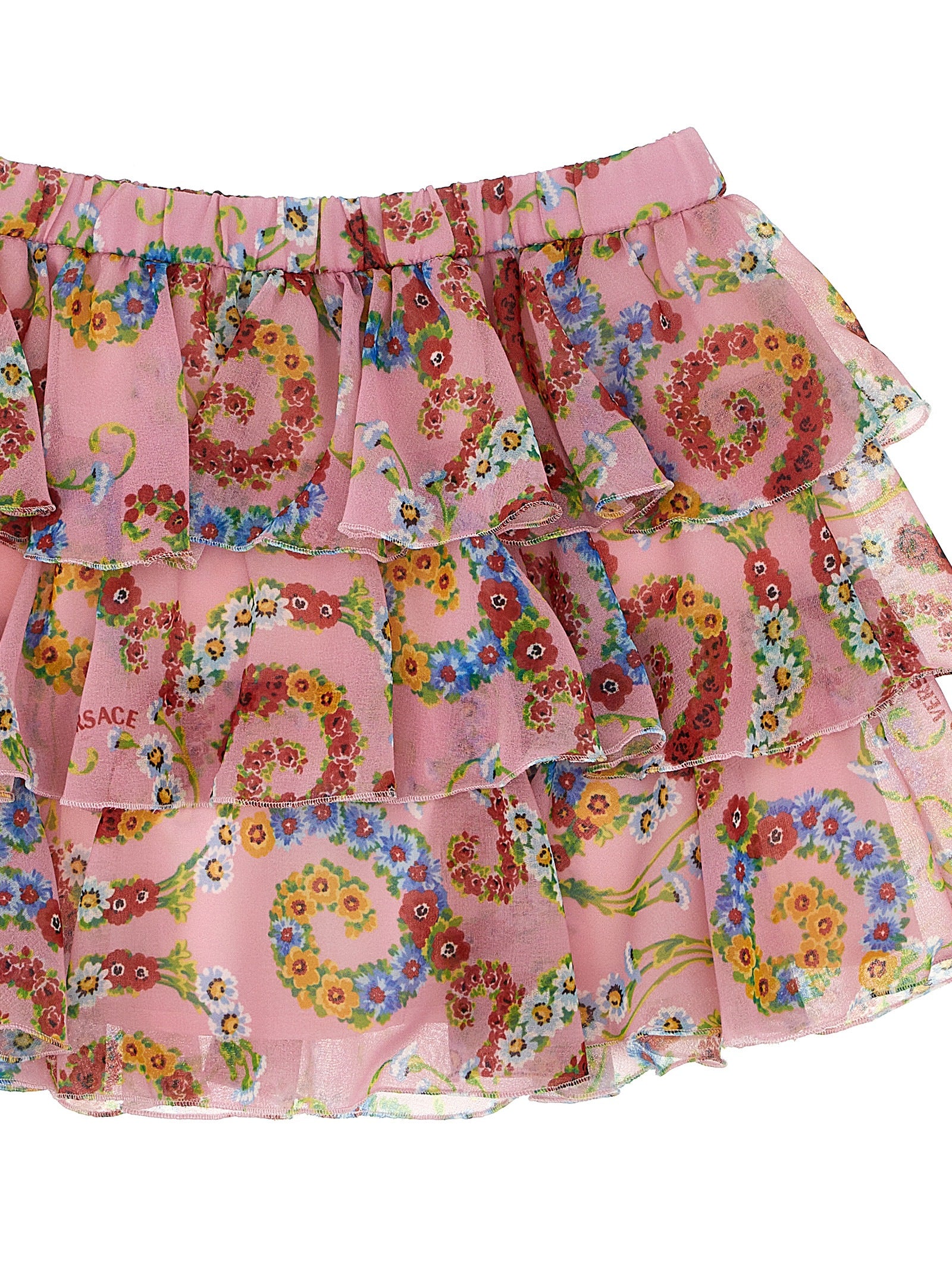 Versace Kids Geo Poly Barocco Flower Skirt