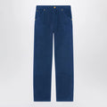 Versace Petrol blue cotton carpenter trousers