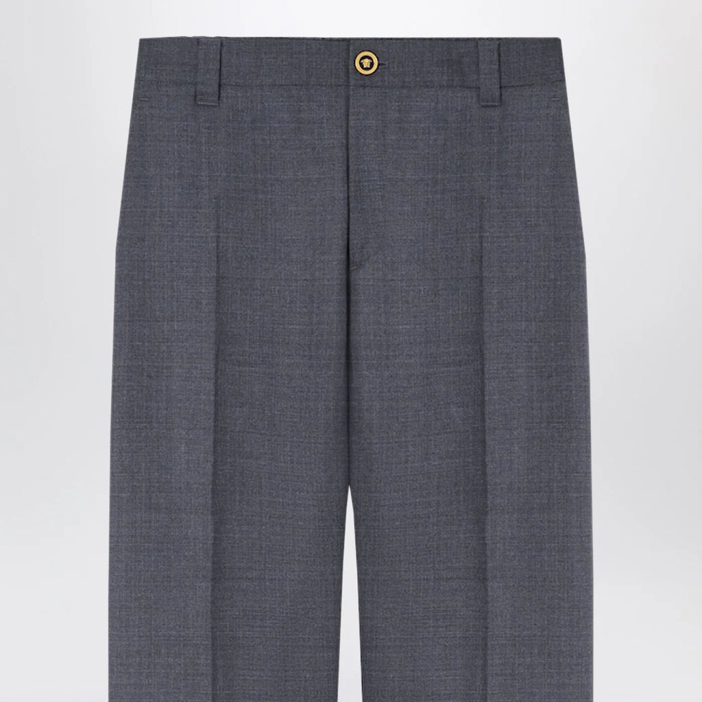 Versace Anthracite grey wool jogger trousers
