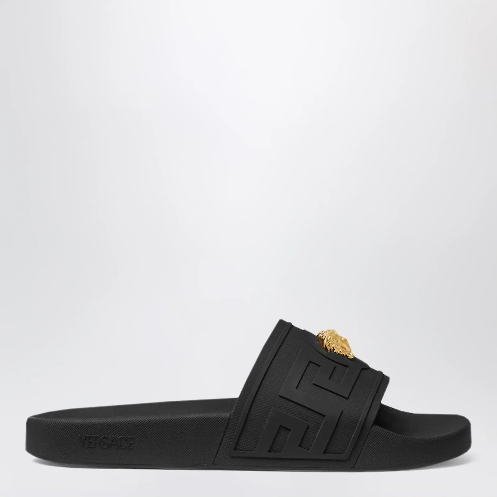 Versace Black La Medusa rubber slides