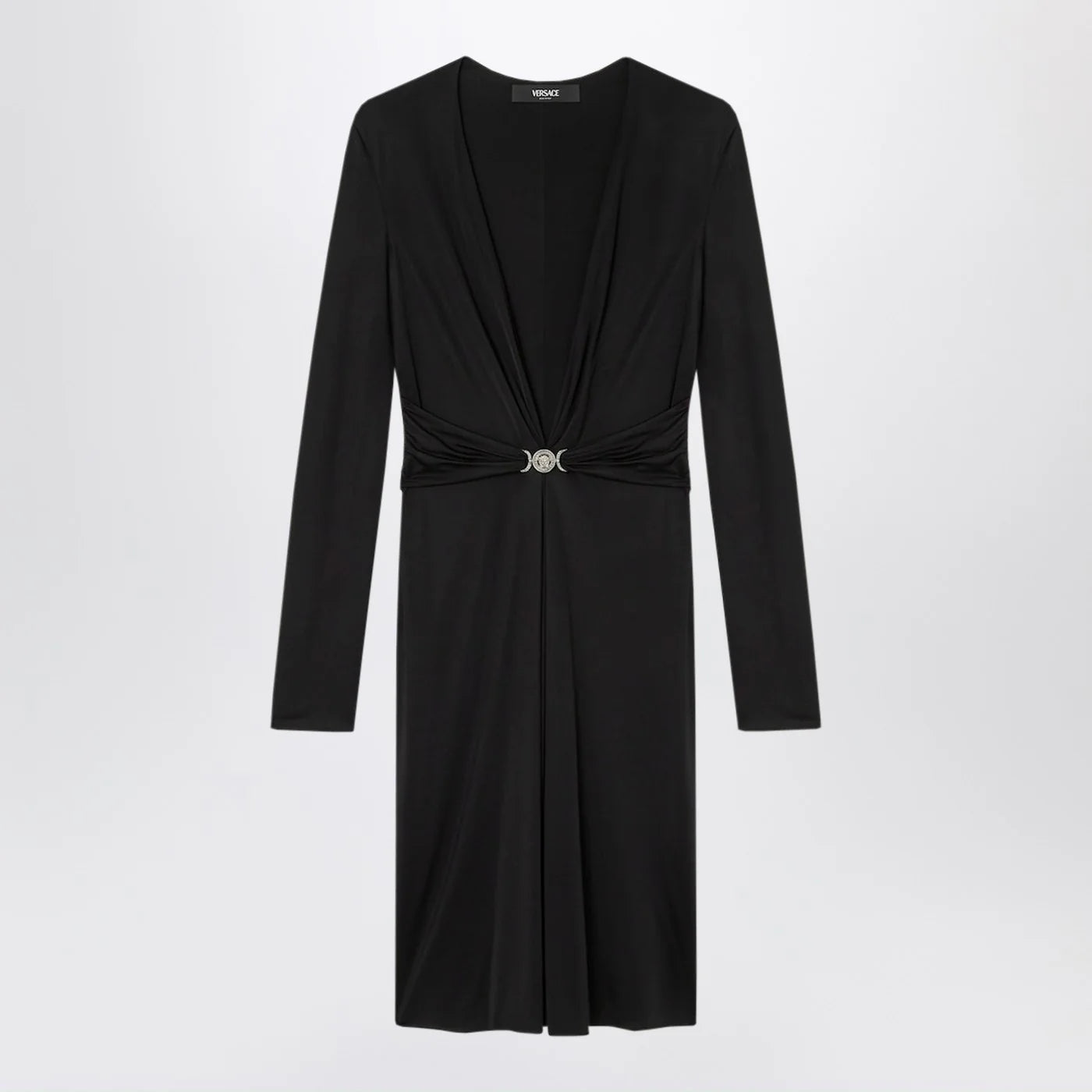 Versace Black viscose jersey midi dress