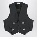 Versace Grey mohair wool vest