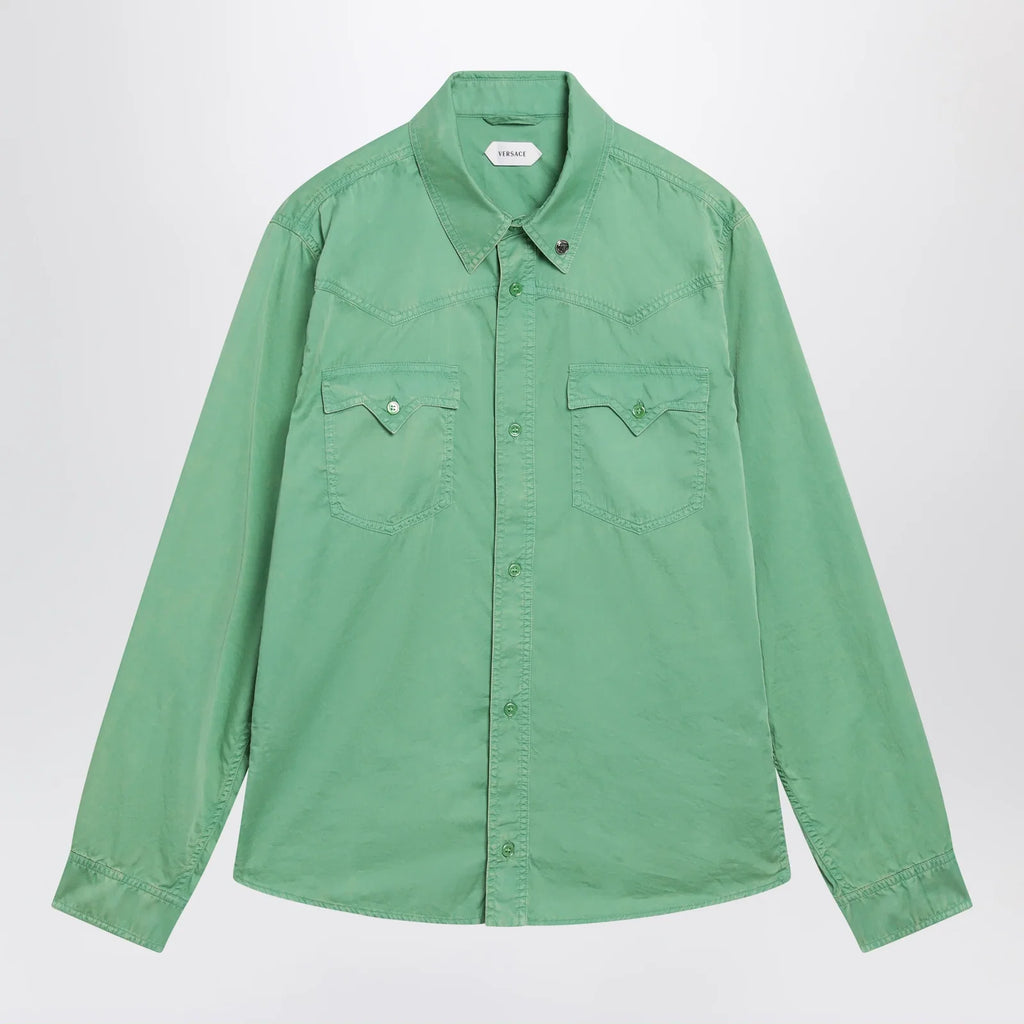 Versace Green cotton shirt