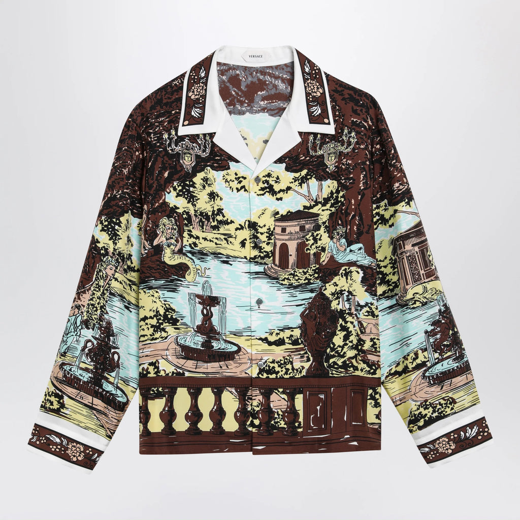 Versace Slim printed silk twill shirt