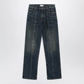 Versace Straight-leg stonewashed cotton denim jeans in blue