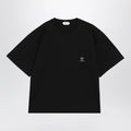 Versace Black cotton jersey T-shirt with Medusa embroidery