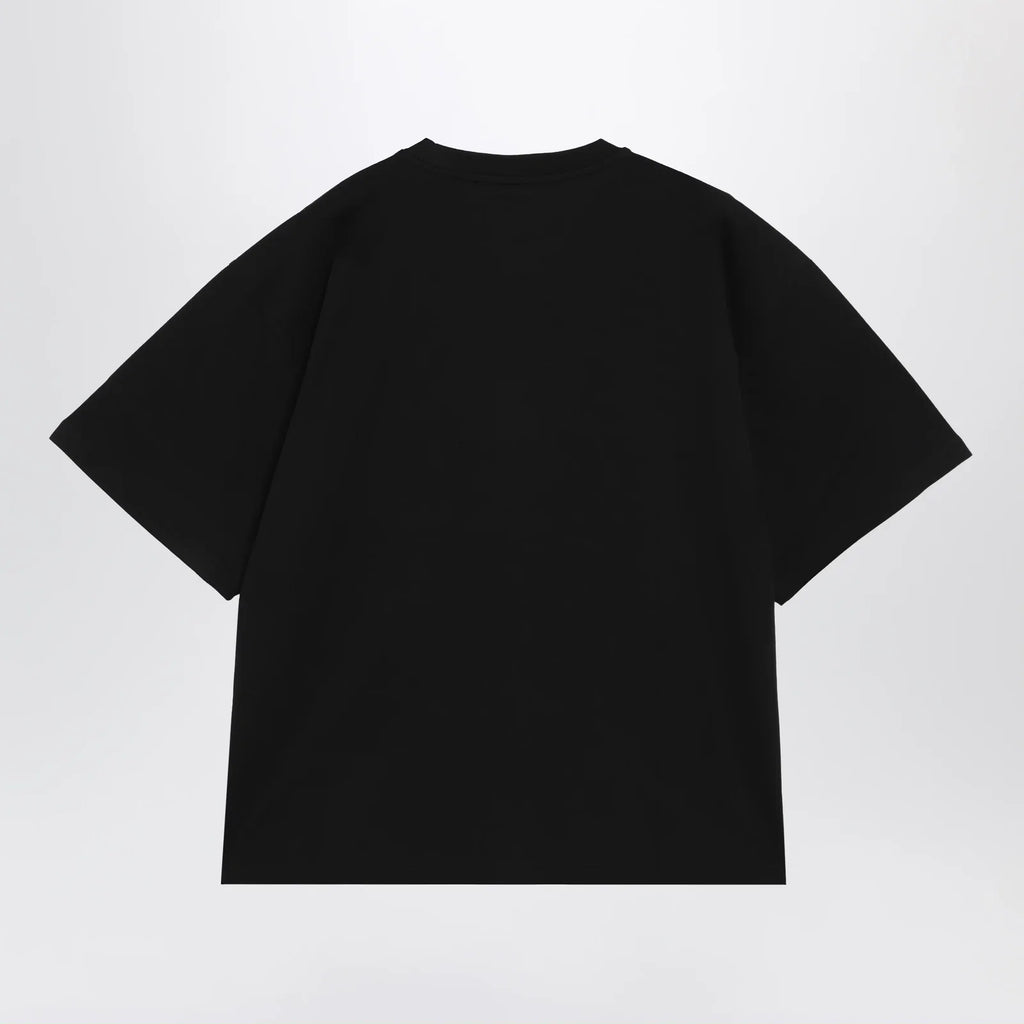 Versace Black cotton jersey T-shirt with Medusa embroidery