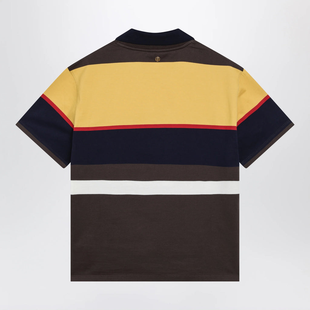 Versace Color-block striped cotton polo T-shirt