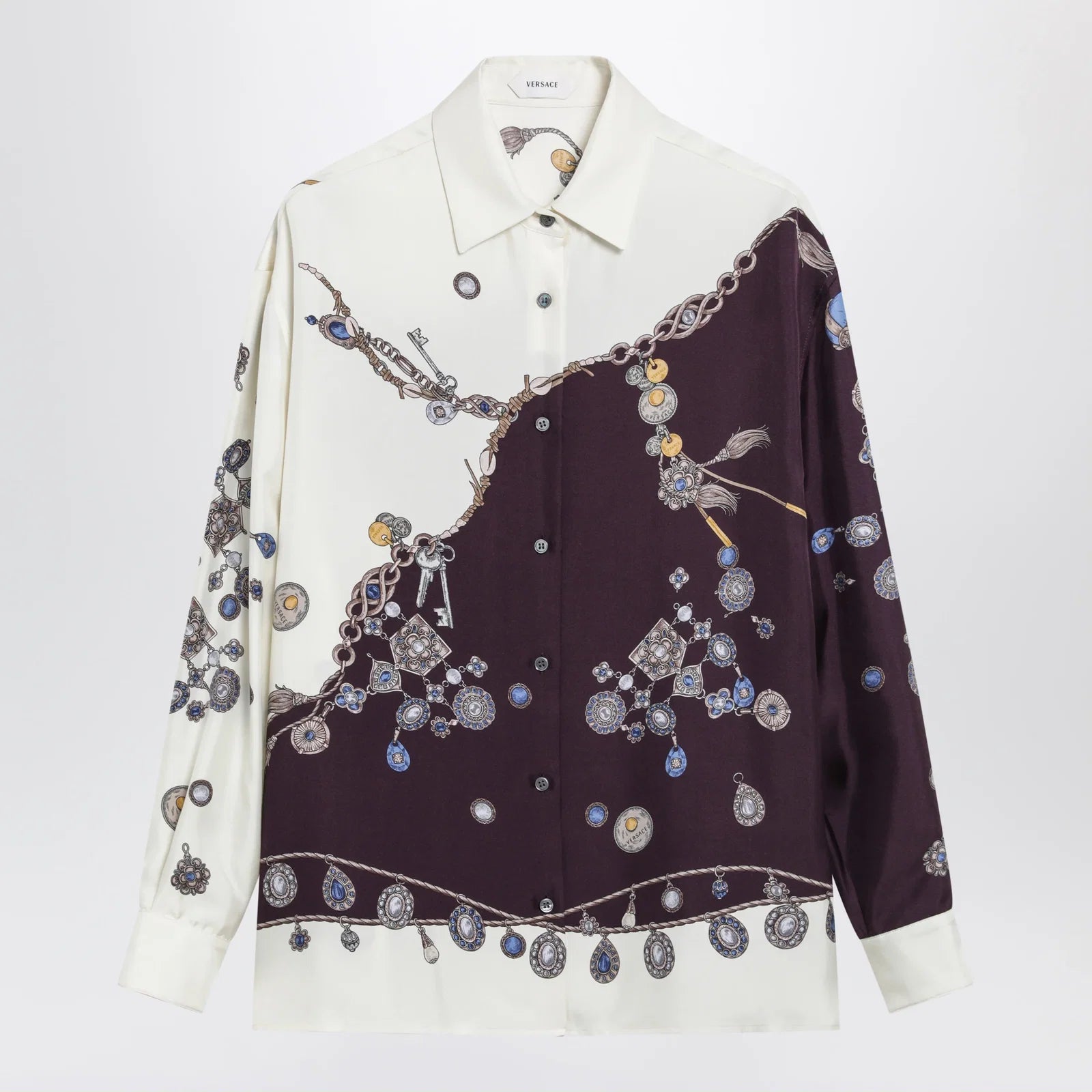 Versace Stolen Jewels Printed Shirt in Silk Twill