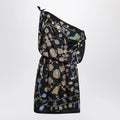 Versace Black Printed Silk Twill Dress