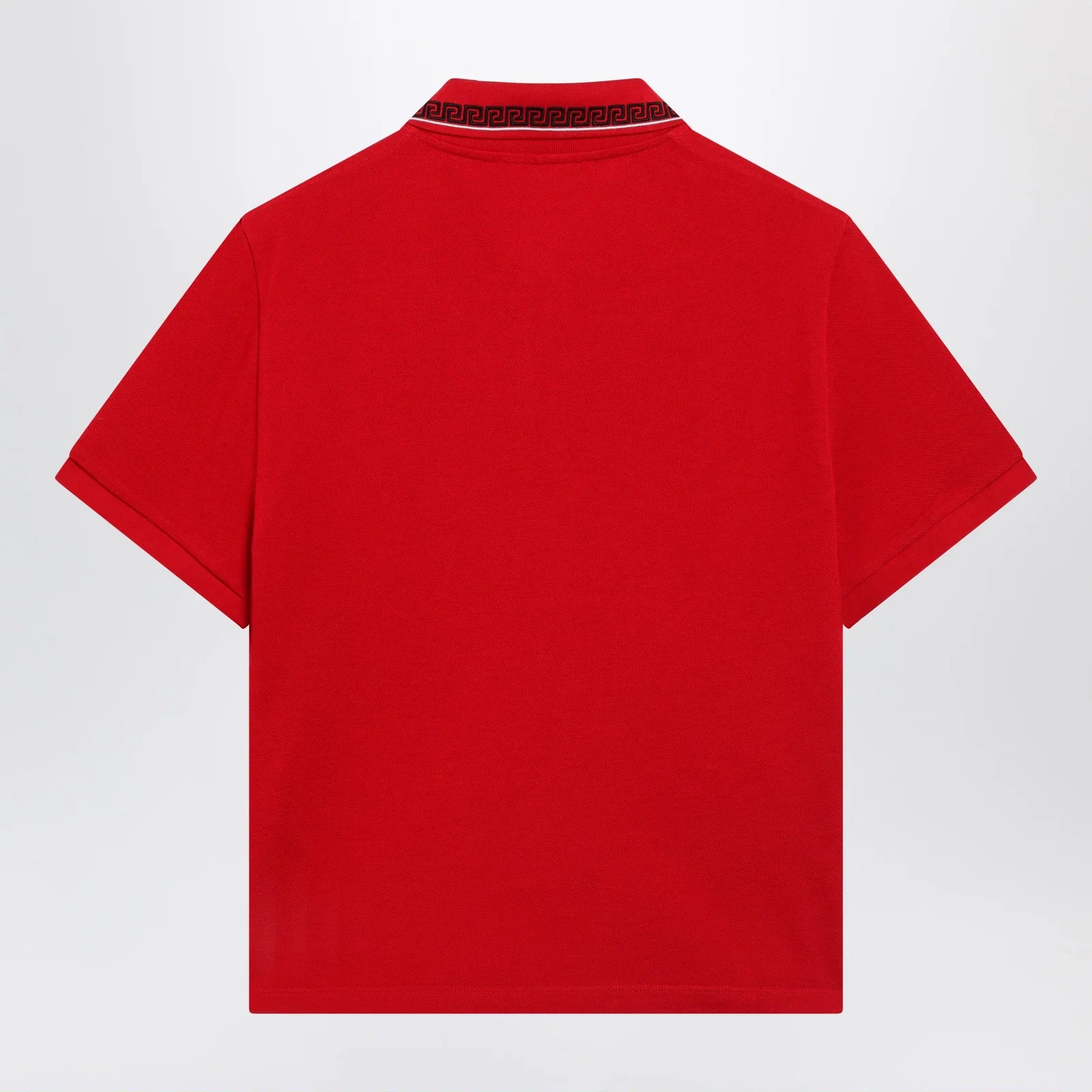Versace Lipstick red cotton piqué polo with embroidered logo