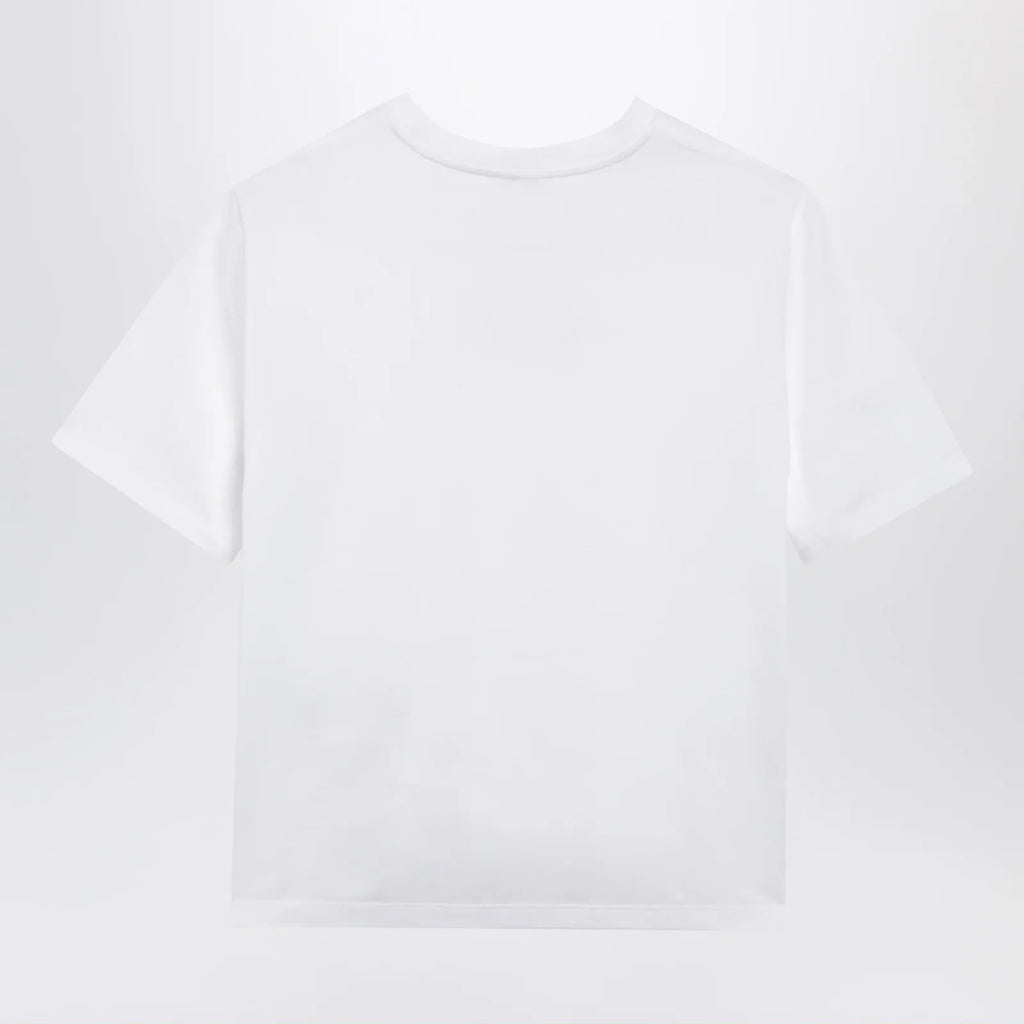 Versace Slim cotton jersey T-shirt with embroidered logo, white