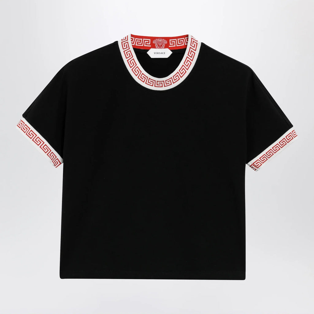 Versace Black stretch cotton jersey T-shirt