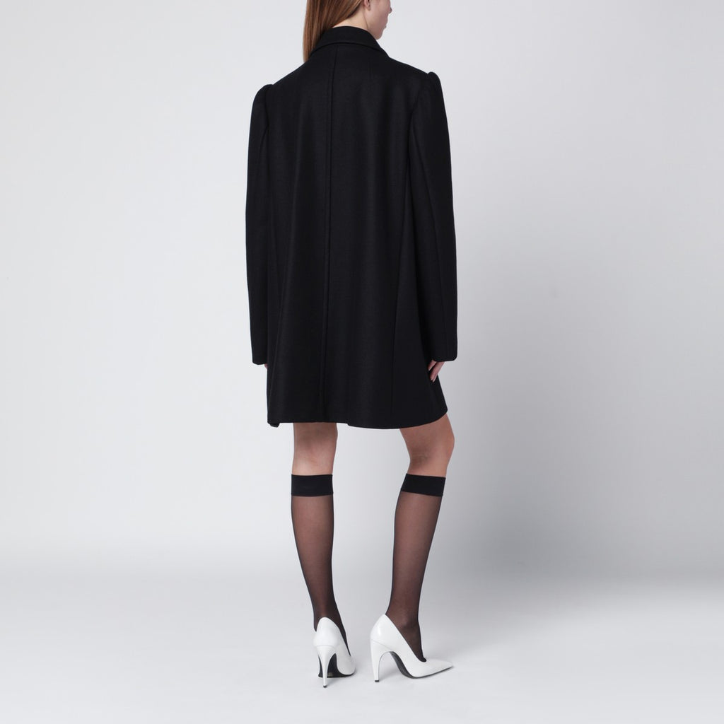Dries Van Noten Black coat with embroidery detail