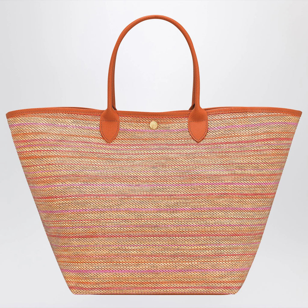 Longchamp L Le Pliage Collection basket bag in rainbow canvas