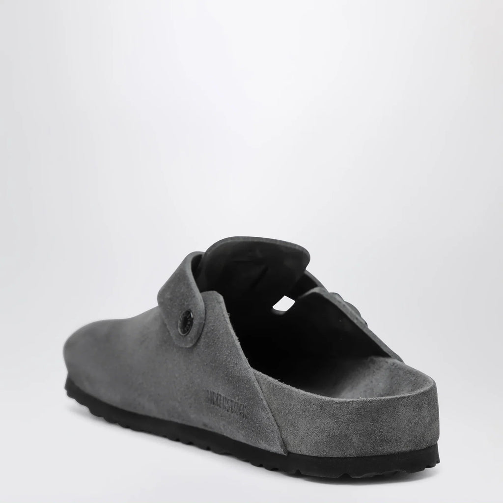Birkenstock Boston suede clogs in charcoal