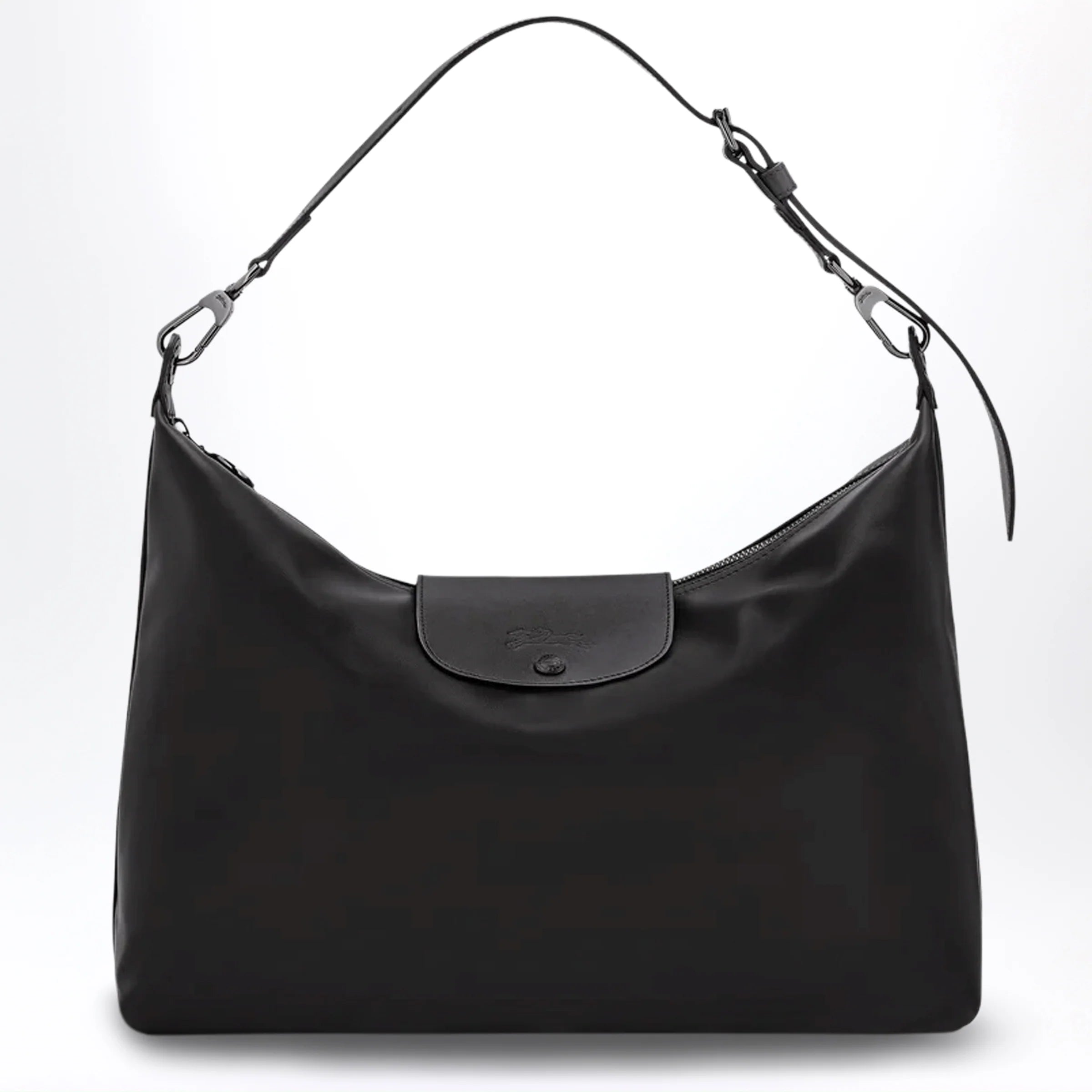 Longchamp Black XL Le Pliage Xtra leather hobo bag