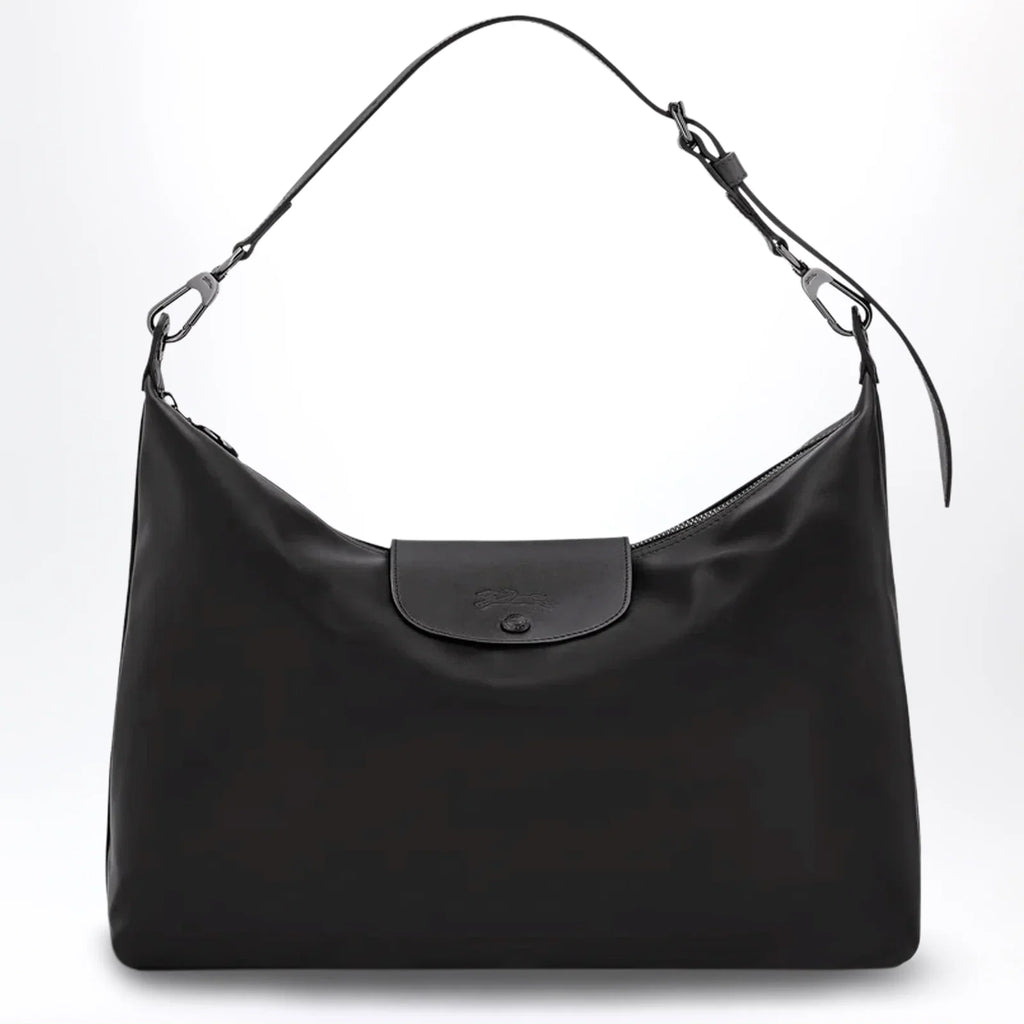 Longchamp Black XL Le Pliage Xtra leather hobo bag