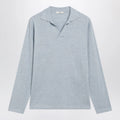 The Row Niosa oversized cotton-linen polo in ice blue