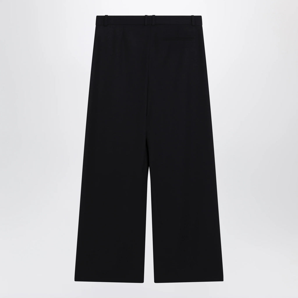 The Row Straight-leg low-rise wool gabardine pants in dark navy
