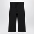 The Row Low-rise relaxed-fit cotton poplin trousers in black