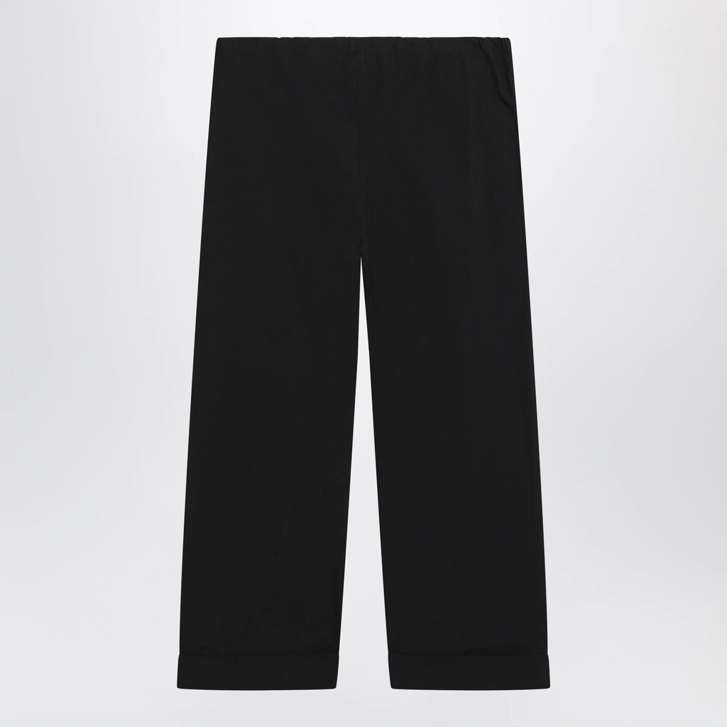 The Row Low-rise relaxed-fit cotton poplin trousers in black
