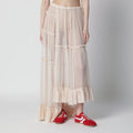 Dries Van Noten Écru semi-sheer silk skirt