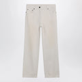 The Row Fargo jeans in lightly distressed cotton denim, ecru