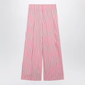 Dries Van Noten Wide pink striped trousers