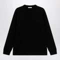 The Row Black cotton crew-neck sweater