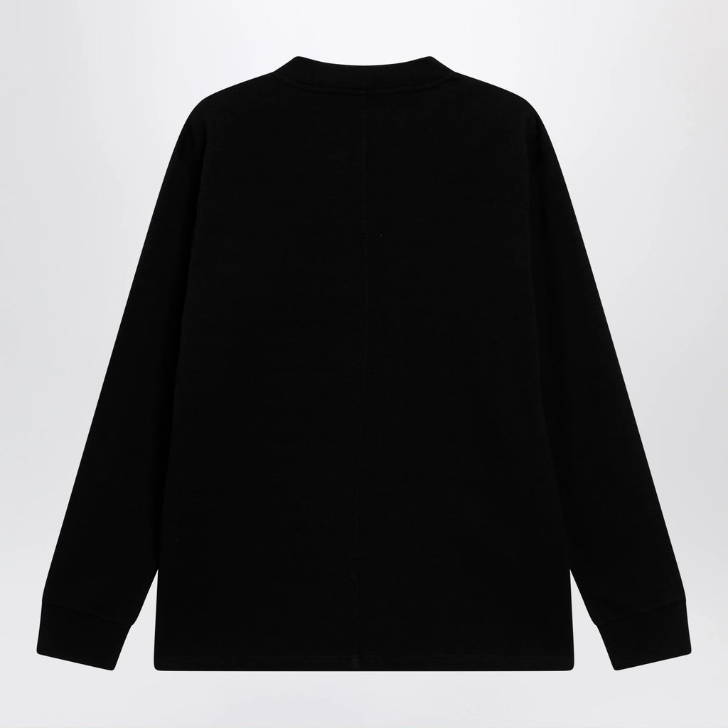 The Row Black cotton crew-neck sweater