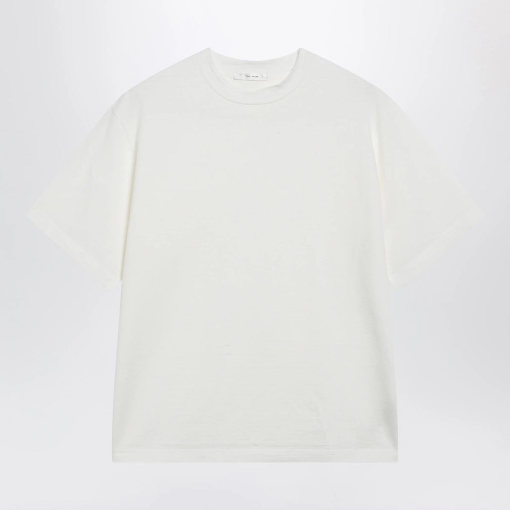 The Row Estavo oversized linen jersey T-shirt in white