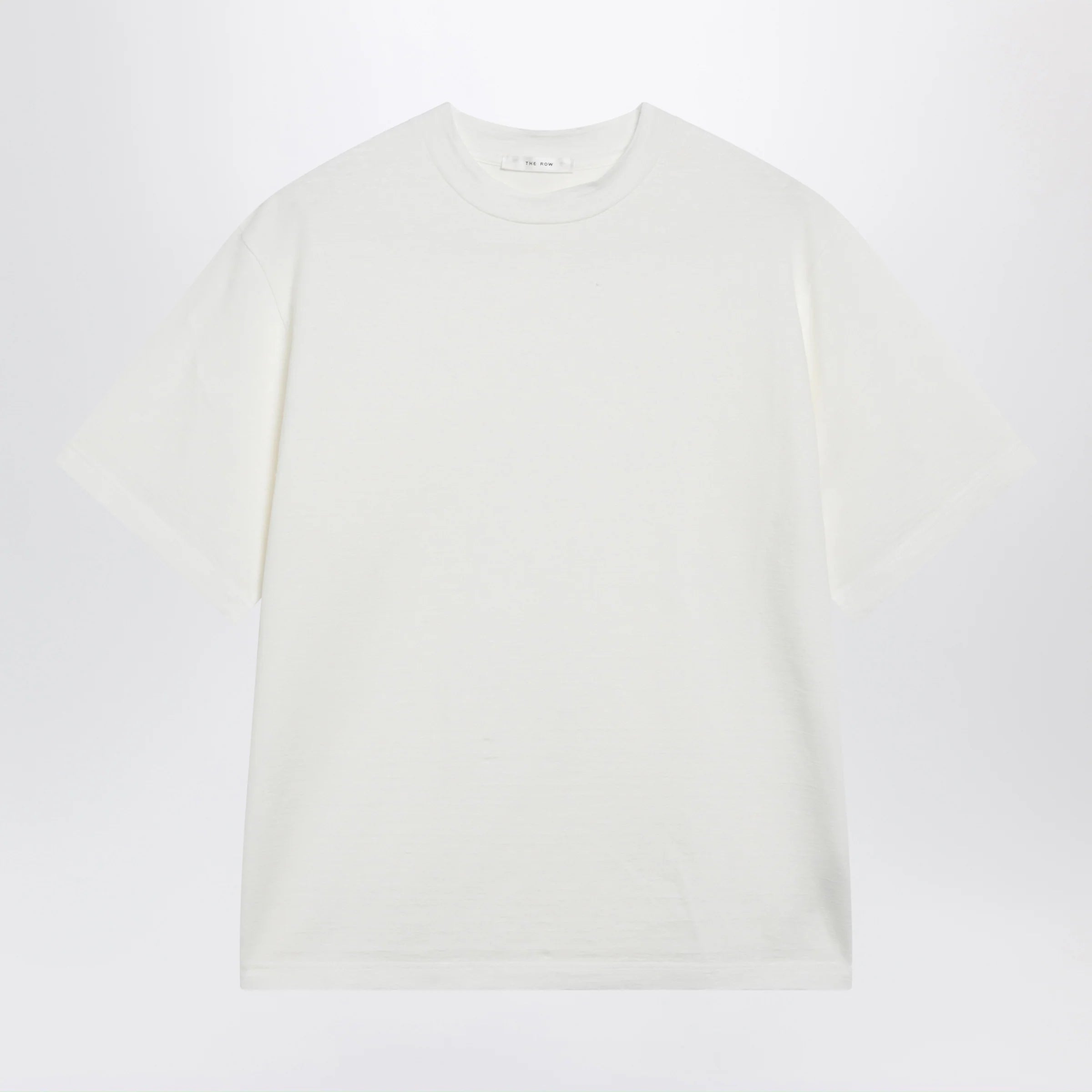 The Row Estavo oversized linen jersey T-shirt in white