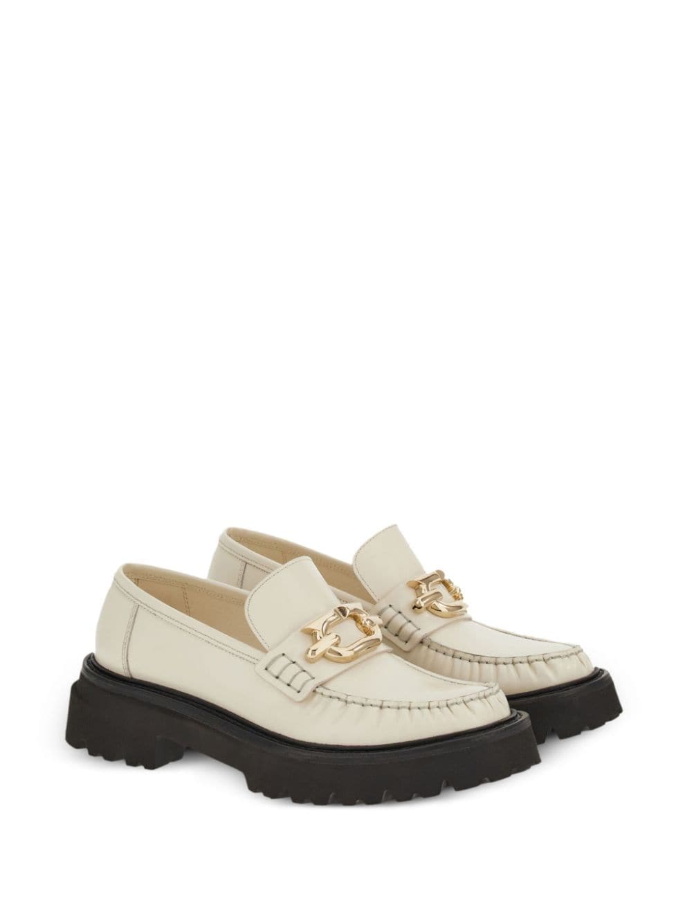 Ferragamo Gancini-plaque Leather Loafers