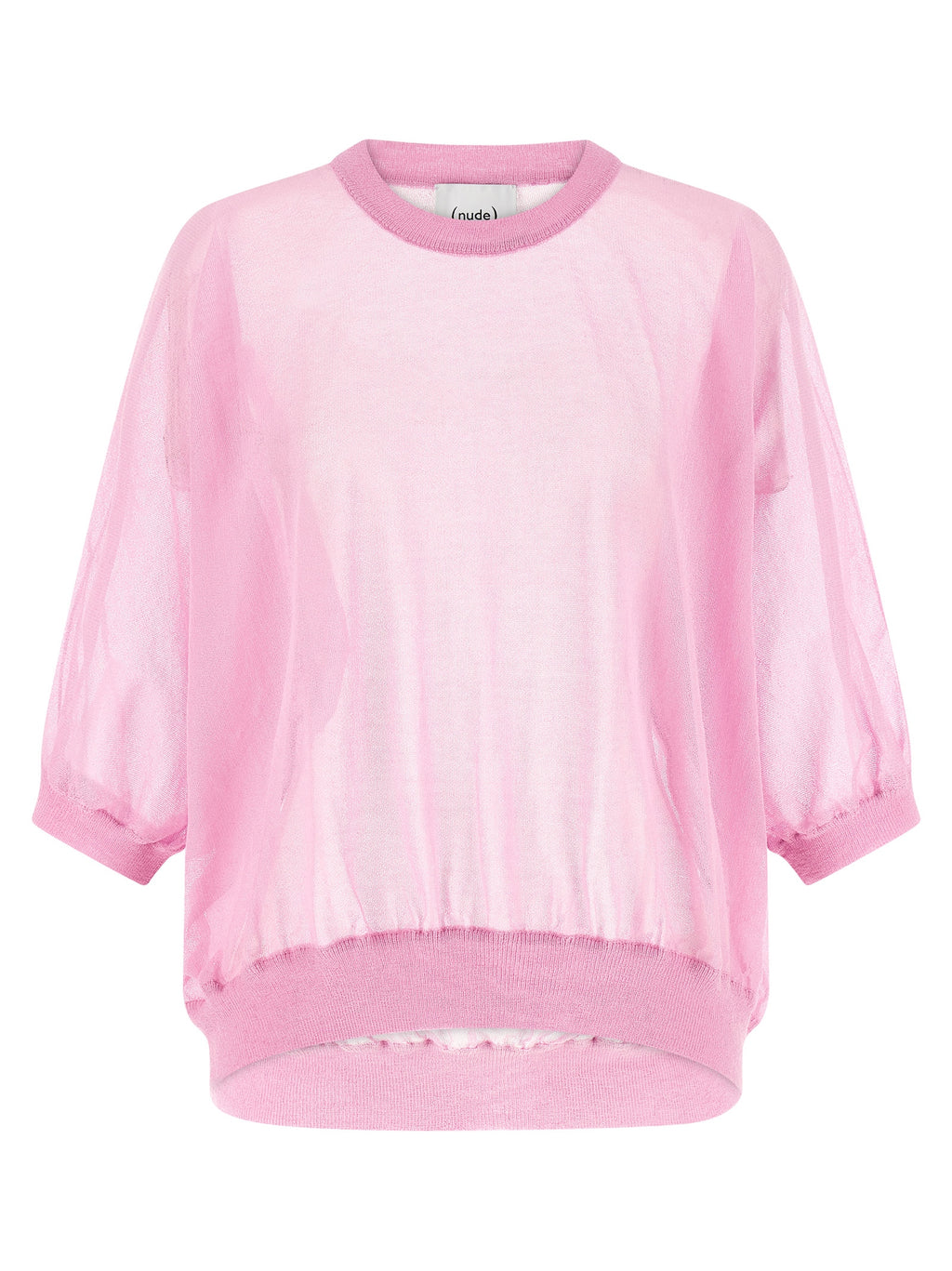 Nude Semi-sheer Cotton Sweater