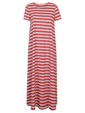 Apuntob Striped cotton long dress