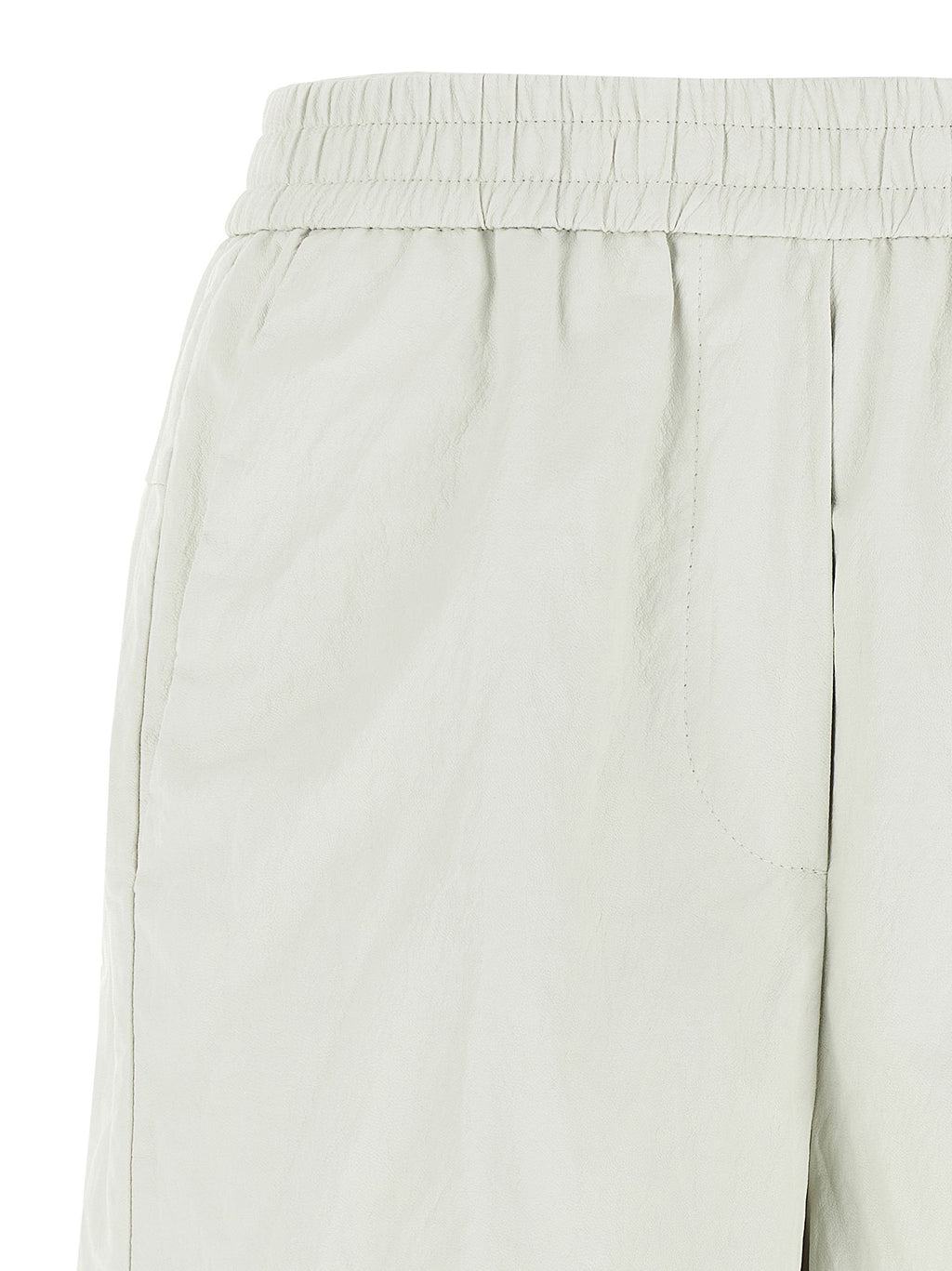 Nude Leather-effect Bermuda Shorts